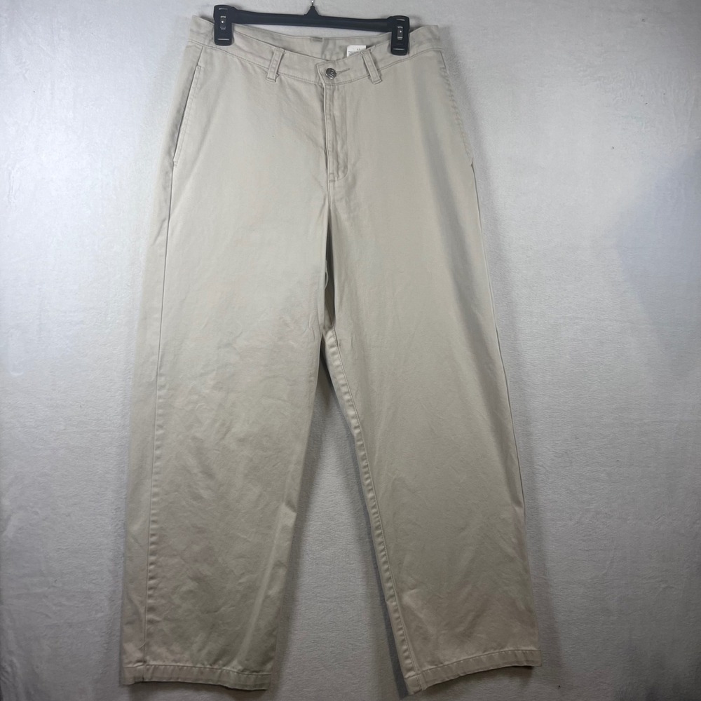 90s Levis L2 Khakis Beige Wide Leg Cotton Pants Women 11 Short Vintage Style Y2K